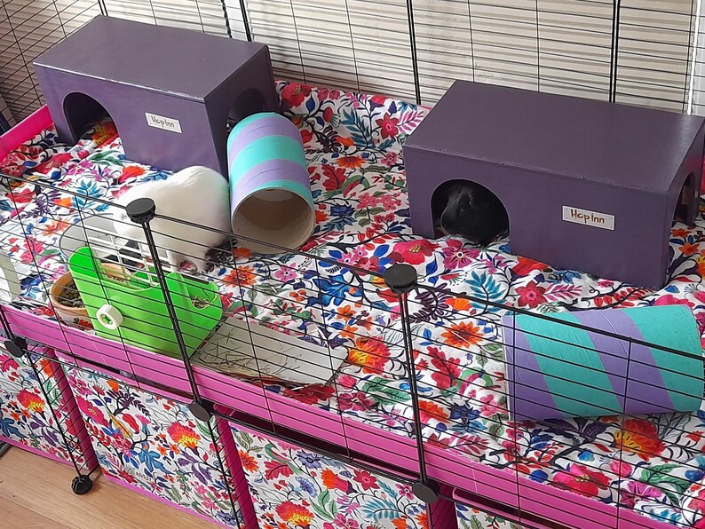 Guinea Pig House Hideout | Wooden, Double Entrance, Wipe Clean, Pet Friendly Paints and Stains, Mould Resistant (Readymade) afbeelding 14