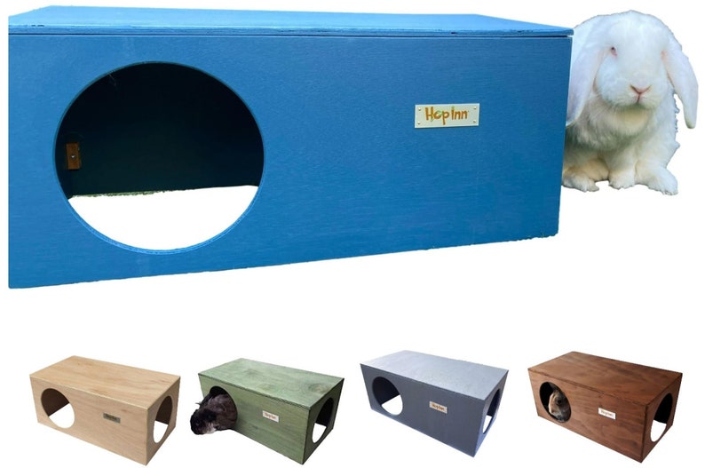 Hop Inn Large Rabbit Hideaway House Hide Shelter Assembled for Cats too Designed to Last All Weather Pet Friendly Paints and Stains image 4