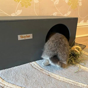 Hop Inn Large Rabbit Hideaway House Hide Shelter Assembled for Cats too Designed to Last All Weather Pet Friendly Paints and Stains image 9