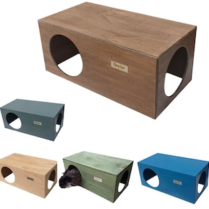 Hop Inn Large Rabbit Hideaway House Hide Shelter Assembled for Cats too Designed to Last All Weather Pet Friendly Paints and Stains Weathered Wood