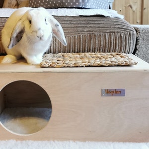 Hop Inn Large Rabbit Hideaway House Hide Shelter Assembled for Cats too Designed to Last All Weather Pet Friendly Paints and Stains Natural