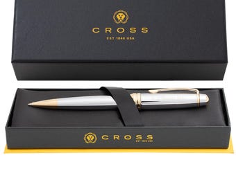 Bolígrafo personalizado con medalla Cross Bailey: regalo grabado para profesionales, graduados y ocasiones especiales.