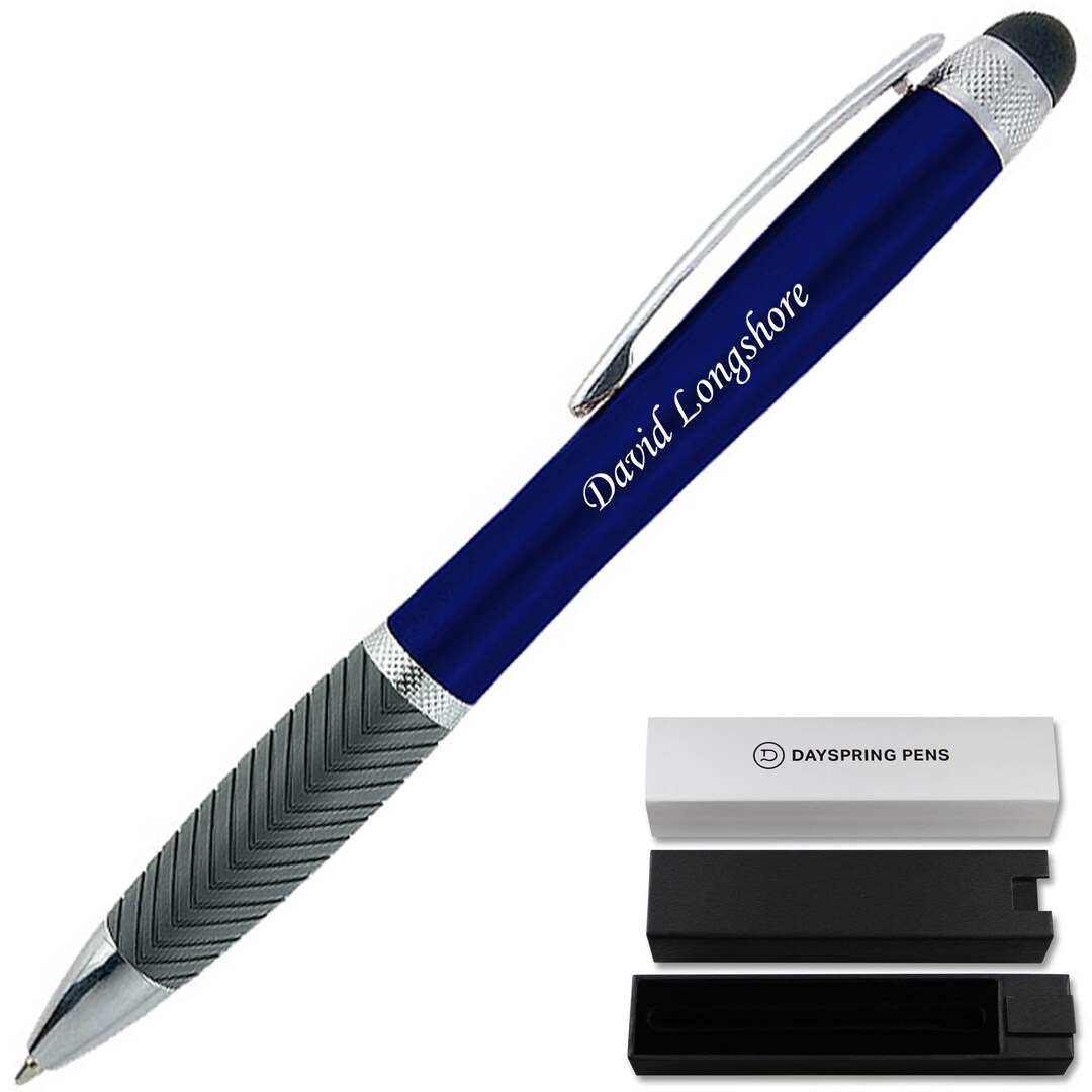 Dayspring Pens Engraved/ Personalized Lumen Light up Pen Blue