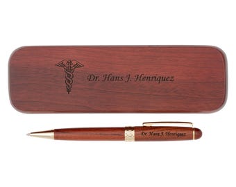 Dayspring Pens - Engraved Medical Themed Doctor Gift Pen and Case - Personalized Gift Free USA Shipping.