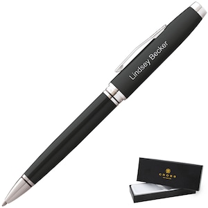 Dayspring Pens - Engraved / Personalized Cross Coventry Ballpoint Pen Black Lacquer. Custom Business Gift Pen. Free Shipping in the USA.