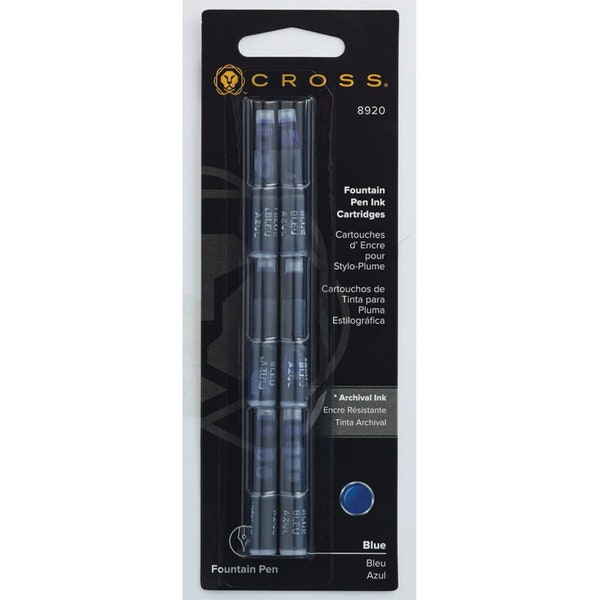 Dayspring Pens - Cross Fountain Pen Refill 6 Pack. Blue or Black.