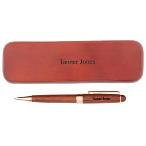 Dayspring Pens - Engraved / Personalized Rosewood Ballpoint Pen and Pencil Gift Set - Custom Graduation Pen set.  Free USA Shipping