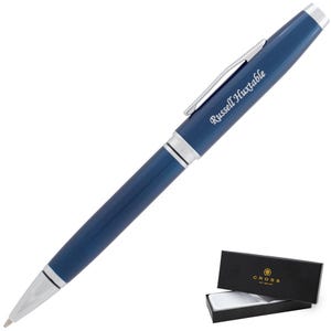 Dayspring Pens - Engraved / Personalized Cross Coventry Ballpoint Pen Blue Lacquer. Popular Gift Pen for Women. Free Shipping in the USA.
