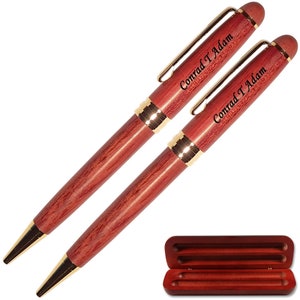 Dayspring Pens - Engraved / Personalized Rosewood Double Gift Set. Custom Promotional Pen set. Free Shipping in the USA.