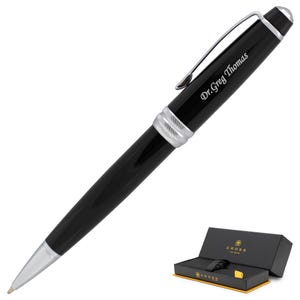 Dayspring Pens - Personalized/ Engraved Cross Bailey Black Lacquer Ballpoint Pen. Custom Engraved Fast. Free Shipping in the USA