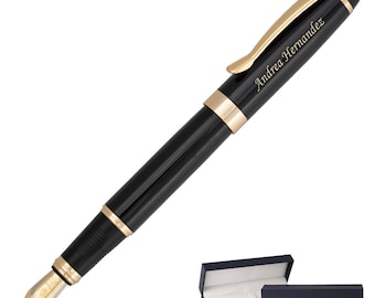 Dayspring Pens - Personalized Alexandria Fountain Gift Pen - Black. Custom Engraved Fast