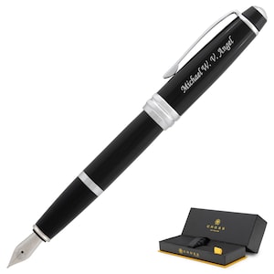 Dayspring Pens - Personalized/ Engraved Cross Bailey Black Lacquer Fountain Pen. Custom Corporate Professionals Gift Pen. Free USA Shipping
