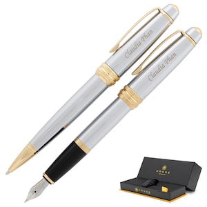Dayspring Pens - Engraved / Personalized Cross Bailey Medalist Fountain & Ballpoint Gift Set - Custom Graduation Pen set.  Free USA Shipping