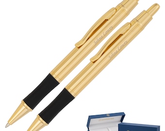 Engraved Dayspring Pens Monroe 18k Gold Plated Pen and Pencil Set - Dayspring Pens