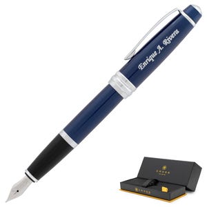 Dayspring Pens - Personalized/ Engraved Cross Bailey Blue Lacquer Fountain Pen. Custom CoWorker Gift Pen. Free USA Shipping