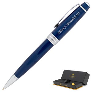 Dayspring Pens - Personalized/ Engraved Cross Bailey Blue Lacquer Ballpoint Pen. Custom Graduation Pen. Free USA Shipping