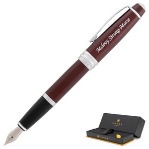 Dayspring Pens - Personalized/ Engraved Cross Bailey Red Lacquer Fountain Pen. Custom Women Gift Pen. Free USA Shipping.