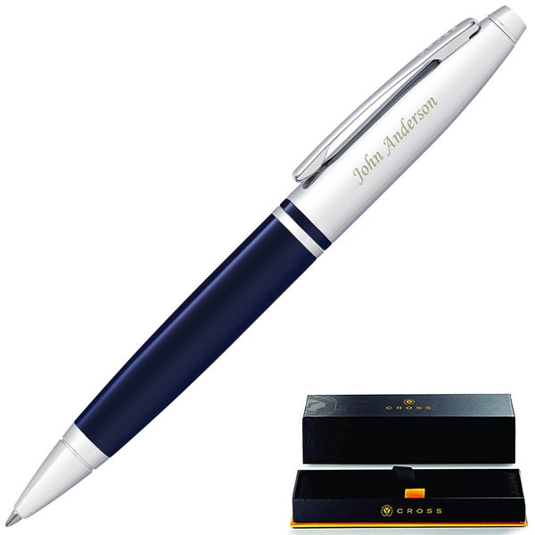 Dayspring Pens - Personalized/ Engraved Cross Calais Blue Lacquer Ballpoint Pen. Corporate Gift Pen. Free USA Shipping. Fast Engraving.