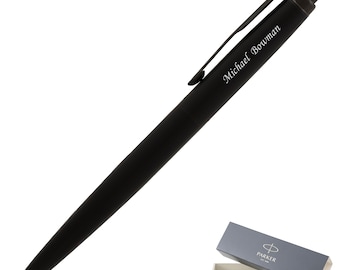 Dayspring Pens - Custom Engraved Parker Jotter XL Ballpoint Pen - Monochrome Black. Free USA Shipping.