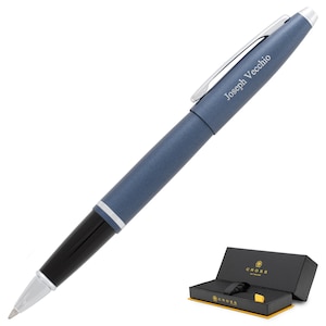 Dayspring Pens - Personalized/ Engraved Cross Calais Matte Metallic Midnight Blue Rollerball Pen. Corporate Gift Pen. Free USA Shipping.