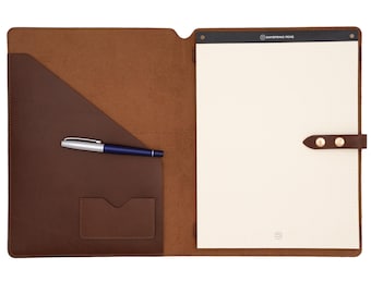 Dayspring Pens A4 Padfolio - Natural Leather. Executive Office Accessories. Executive Leather Padfolio. Free Shipping in the USA.