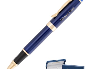 Dayspring Pens - Personalized Alexandria Rollerball Gift Pen - Blue. Custom Engraved Fast