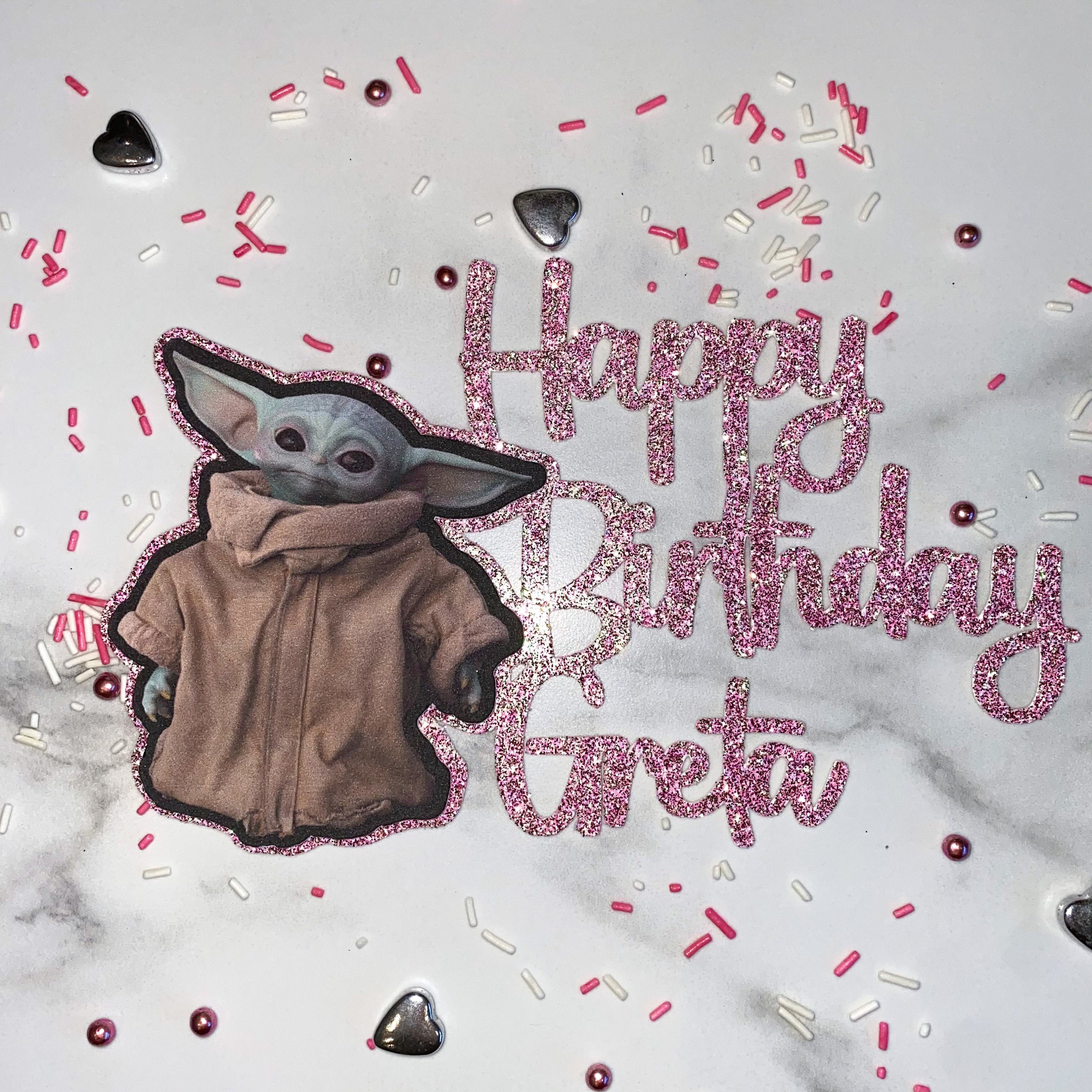 Custom Personalised Baby Yoda Star Wars Themed Birthday Cake | Etsy