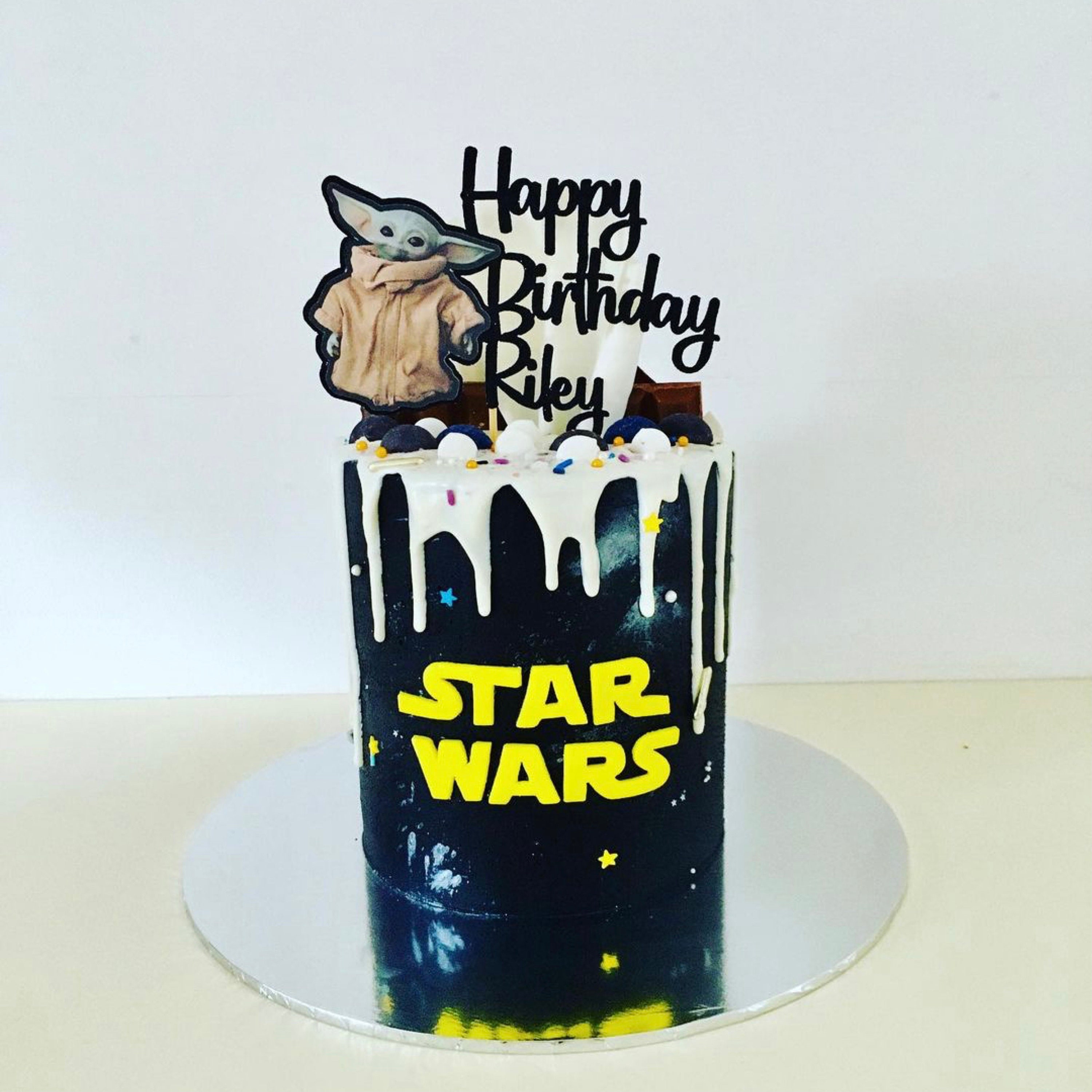 Custom Personalised Baby Yoda Star Wars Themed Birthday Cake Etsy Custom Personalised Baby Yoda Star Wars Themed Birthday Cake Etsy