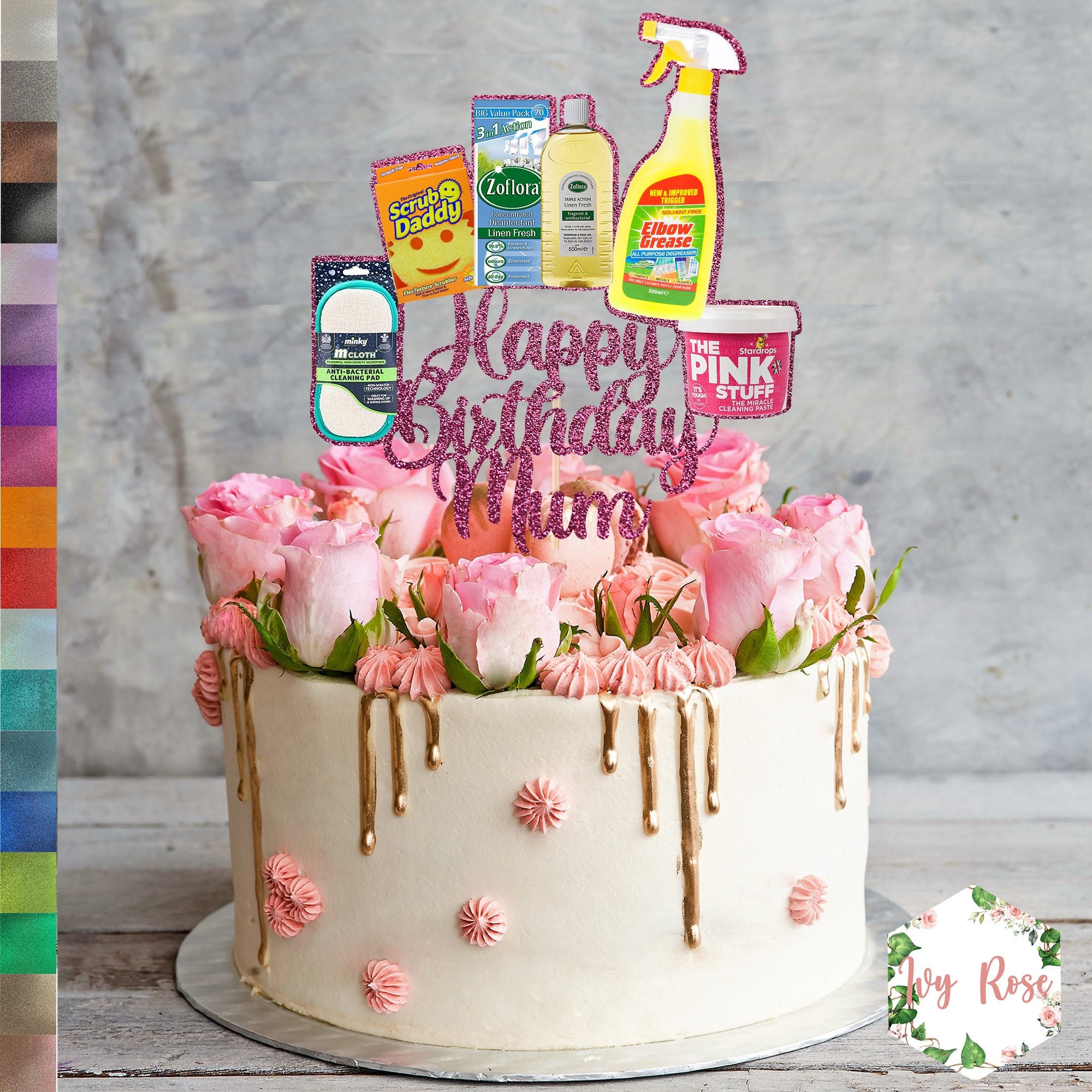 Custom Personalised Cleaning Mrs Hinch Birthday Cake Glitter Etsy