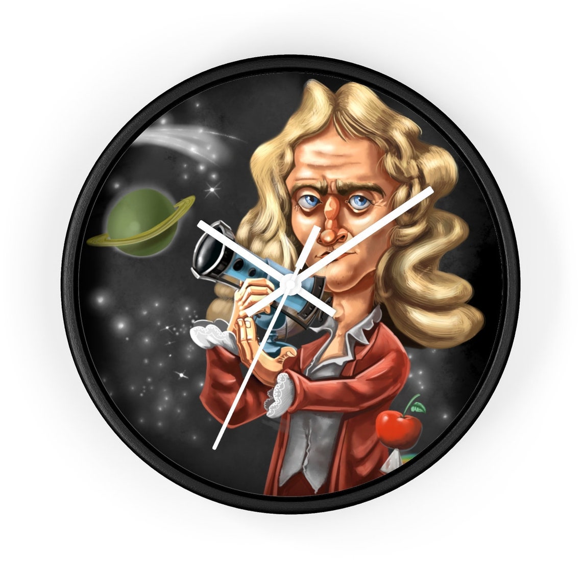 Isaac Newton Wall Clock Funny Science Clock for Science Etsy