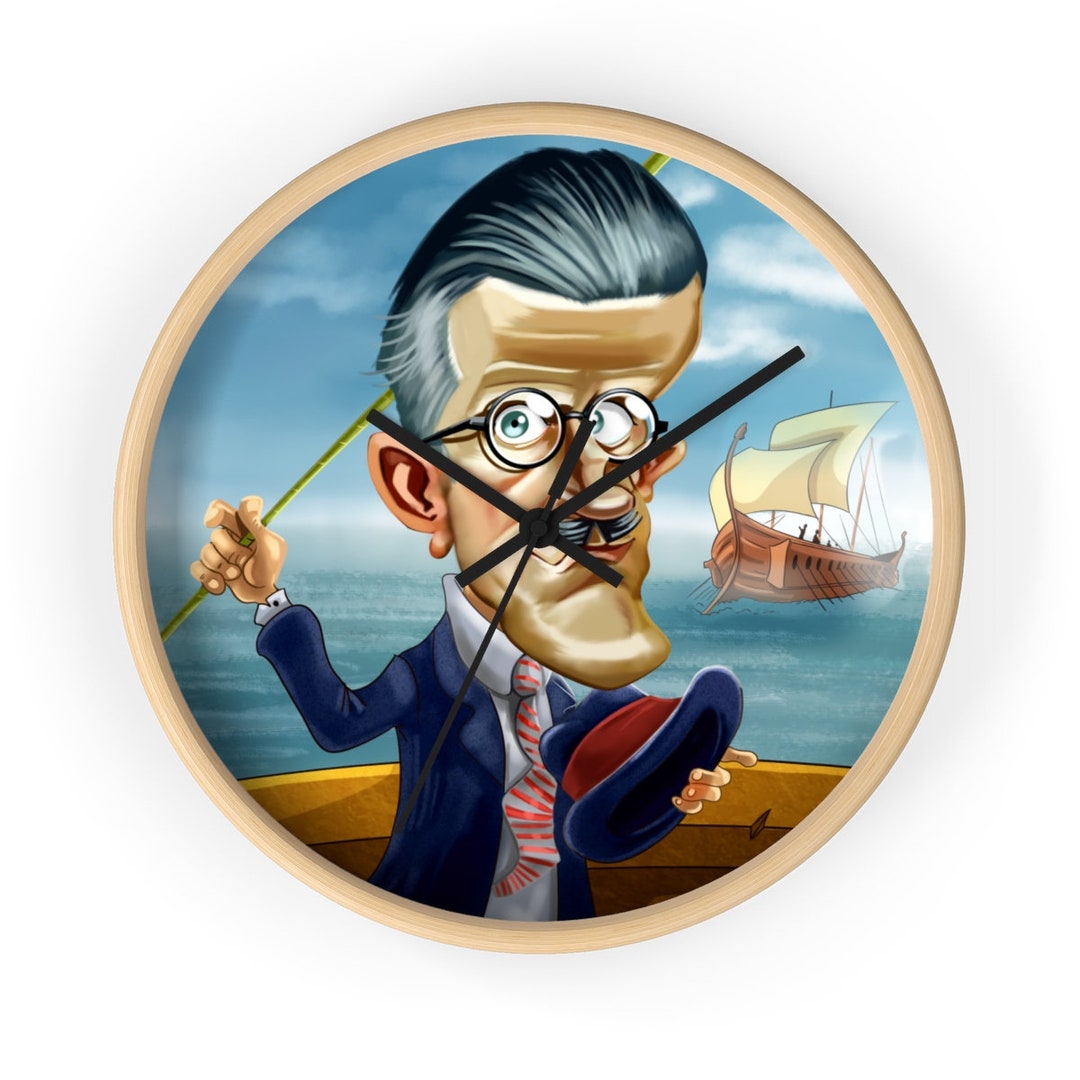 James Joyce Wall Clock Funny Literary Clock for Literature Etsy UK