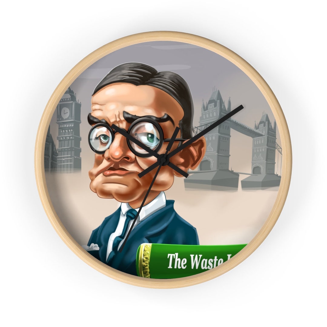 TS Eliot Wall Clock, Funny Literary Clock for Literature Students, TS