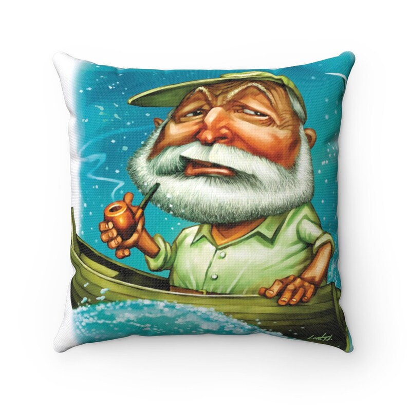 Funny Throw Pillows Ernest Hemingway Unique Square Pillow Cute Accent Pillows