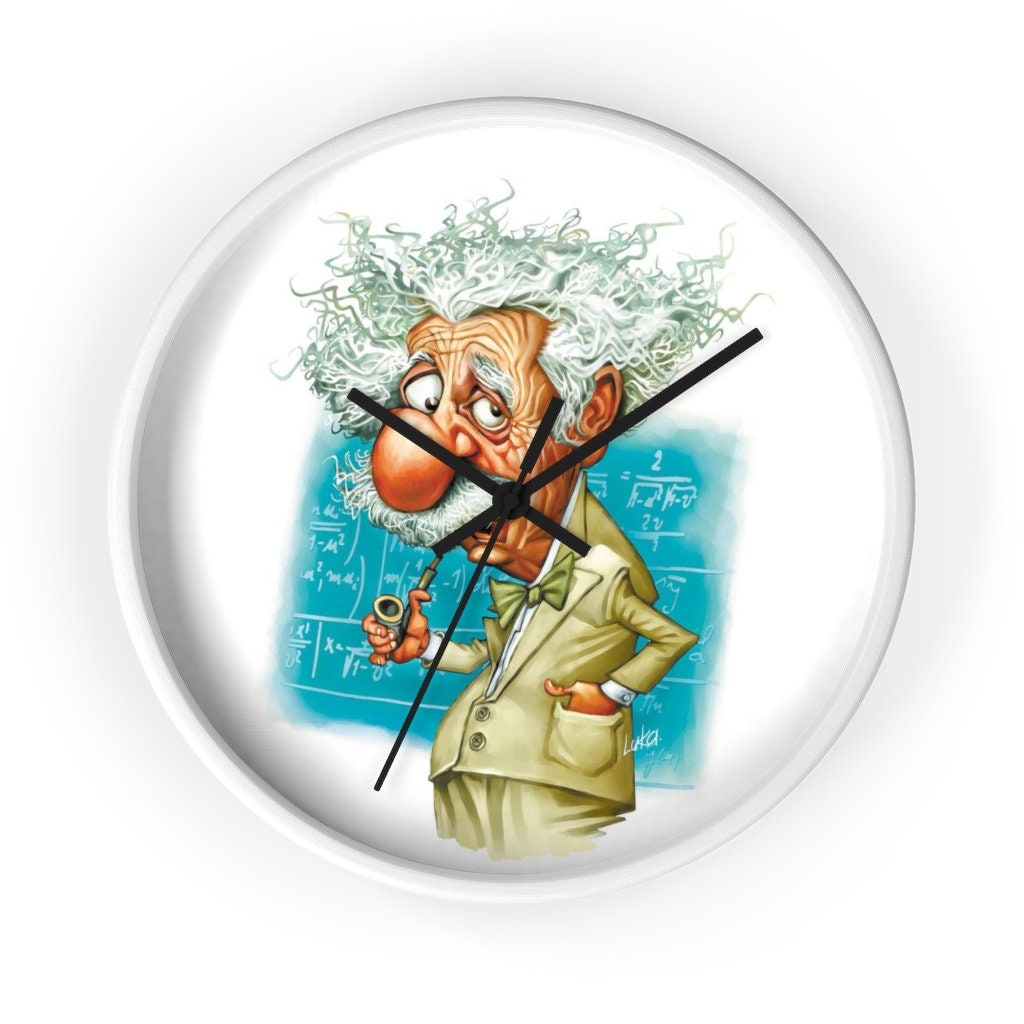 Albert Einstein Wall Clock Funny Science Clock for Science Etsy