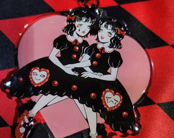 Sad Happy Twins 4 in. Tall Keychain