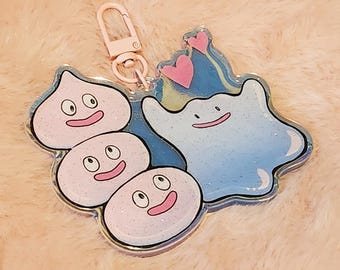 スライムグリッターアクリルキーホルダー