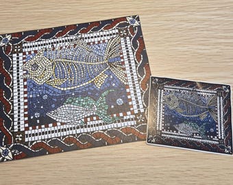 魚のモザイクプリントまたはステッカー