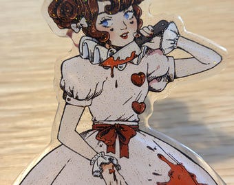 Bloody Girl Glittery Pastel Charm