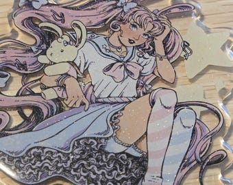 Bunny Girl Glittery Pastel Charm