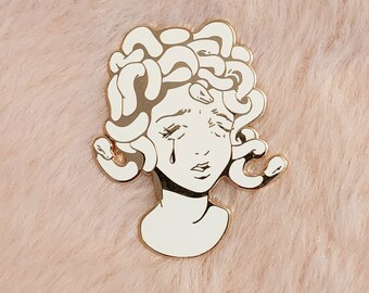 Crying Medusa Enamel Pin