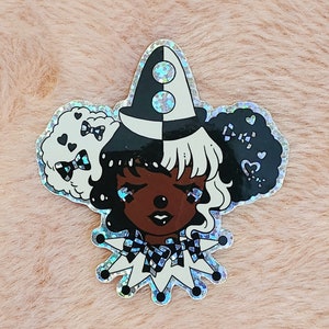 Checker Glitter Clown Sticker