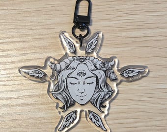 Dark Symbol Glitter Acrylic Keychain