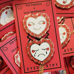 Smiling and Crying Enamel Collar Pin Set