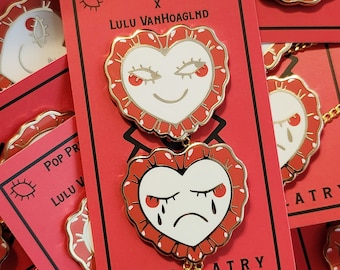 笑顔と泣き顔のエナメルカラーピンセット