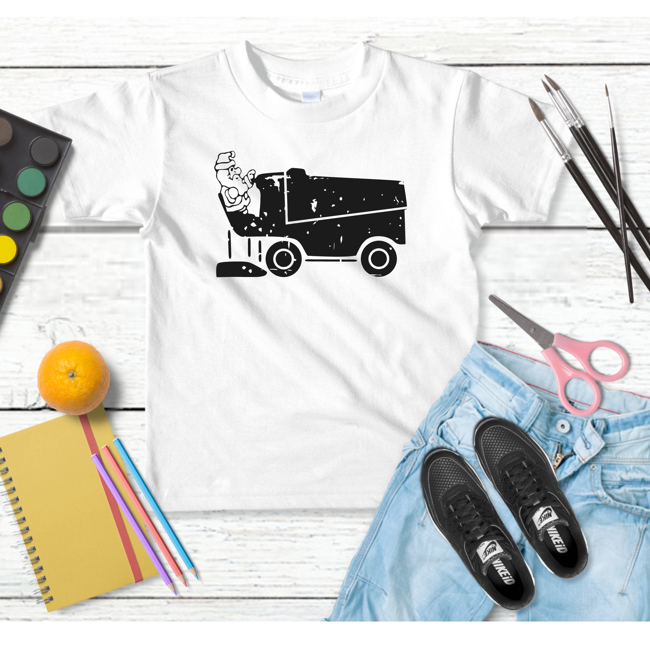 Santa Zamboni Holiday Shirt for Kids Hockey Boys Girls Etsy