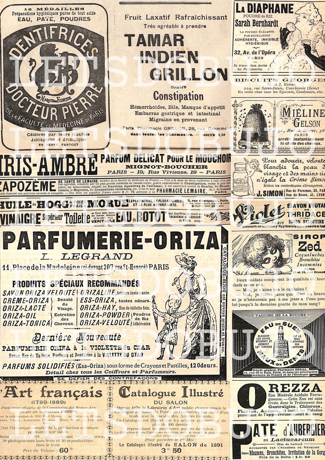 French Vintage Ads From 1890 Decade Printable Ephemera Etsy
