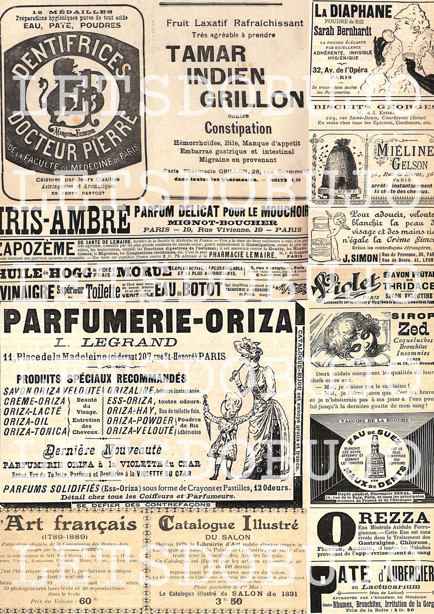 French Vintage Ads From 1890 Decade Printable Ephemera Etsy