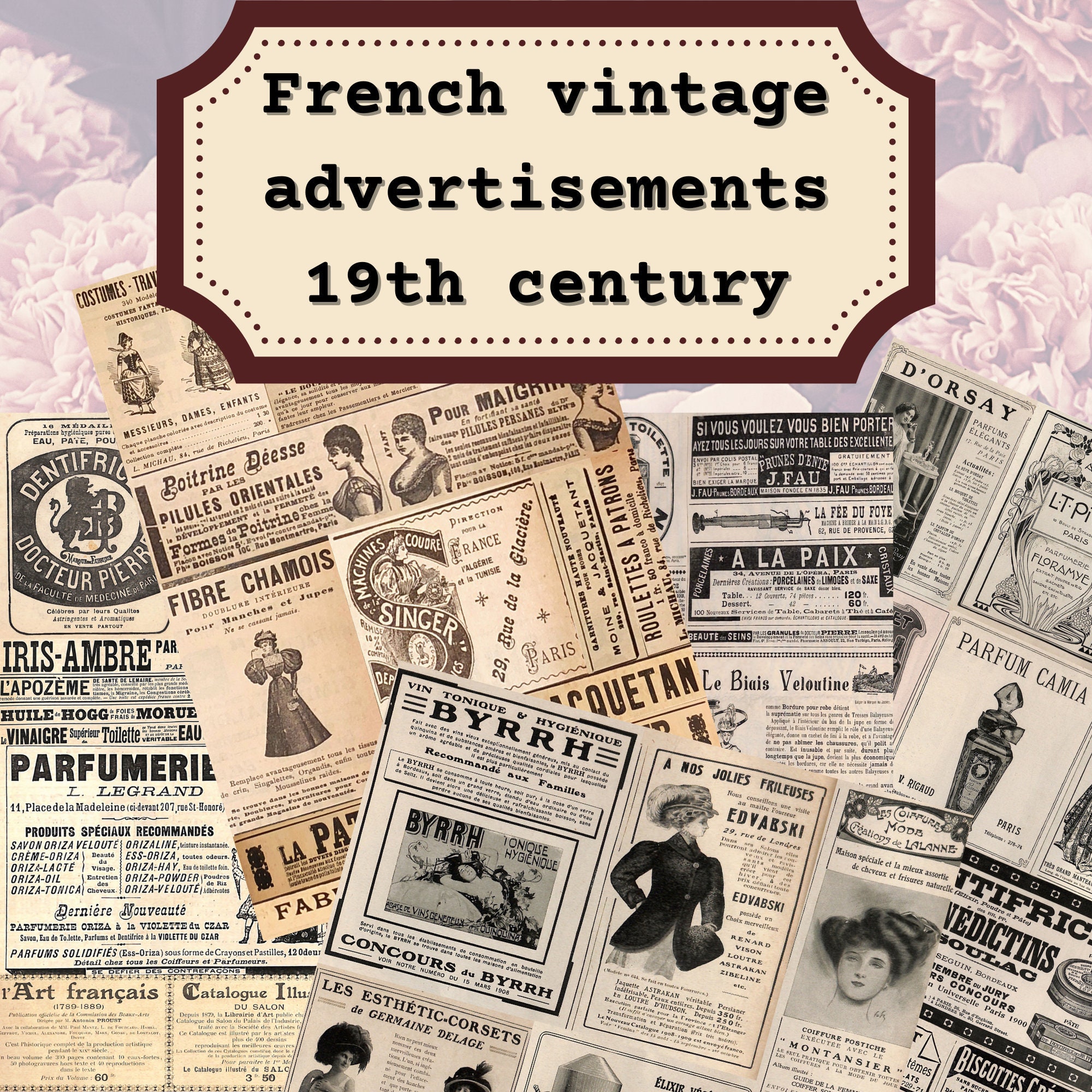 French Vintage Ads From 1890 Decade Printable Ephemera Etsy