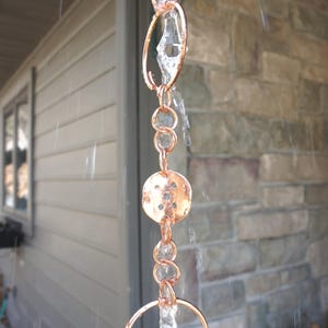 Copper and Crystal Rain Chain