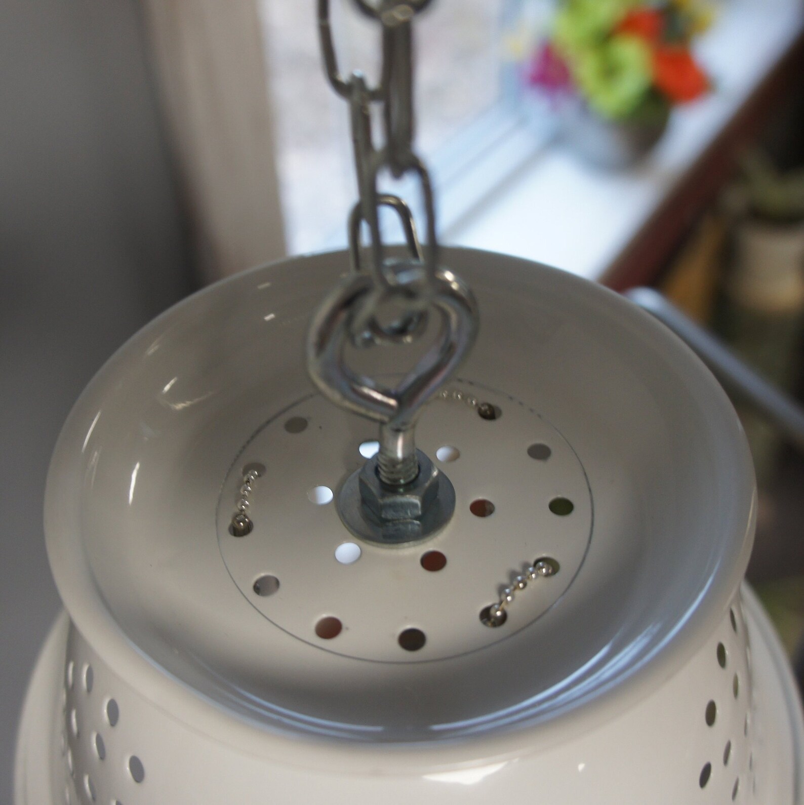 White Colander Wind Chime Etsy